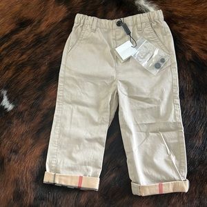 Brand new WITH tags, extra buttons Burberry slacks with plaid cuff, size 2T boy